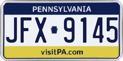 PA license plate JFX9145