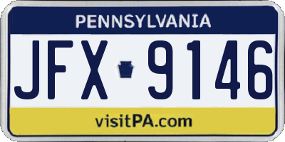 PA license plate JFX9146