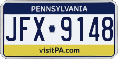 PA license plate JFX9148