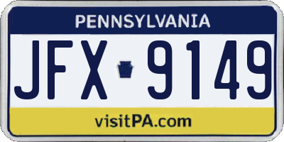 PA license plate JFX9149