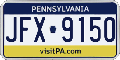 PA license plate JFX9150