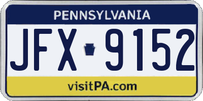 PA license plate JFX9152