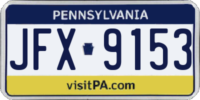 PA license plate JFX9153
