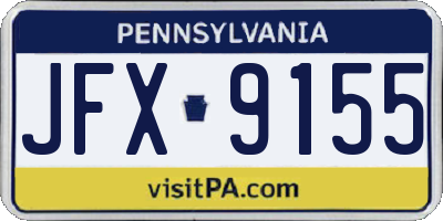 PA license plate JFX9155