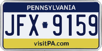 PA license plate JFX9159