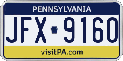 PA license plate JFX9160