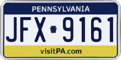 PA license plate JFX9161