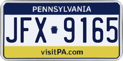 PA license plate JFX9165