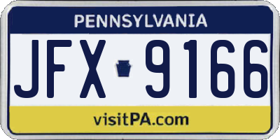 PA license plate JFX9166
