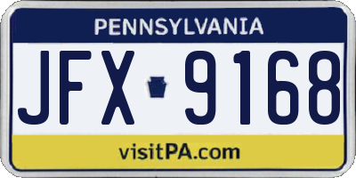PA license plate JFX9168