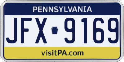 PA license plate JFX9169