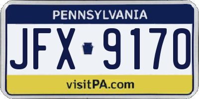 PA license plate JFX9170