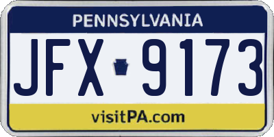 PA license plate JFX9173