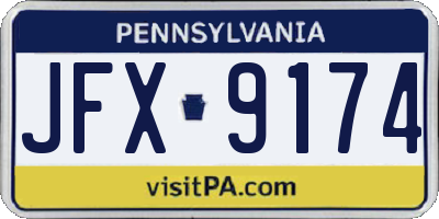 PA license plate JFX9174