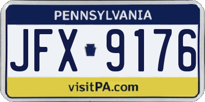 PA license plate JFX9176
