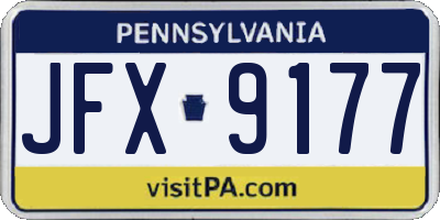 PA license plate JFX9177