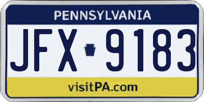 PA license plate JFX9183