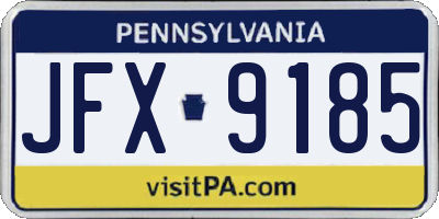PA license plate JFX9185