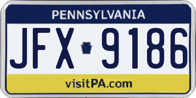 PA license plate JFX9186