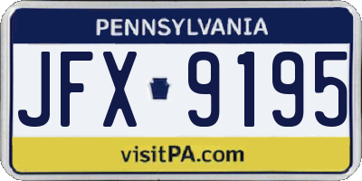 PA license plate JFX9195