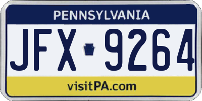 PA license plate JFX9264