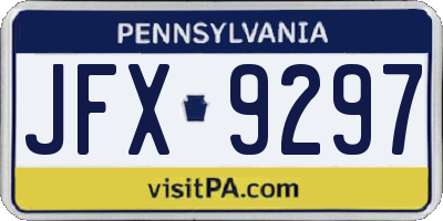 PA license plate JFX9297
