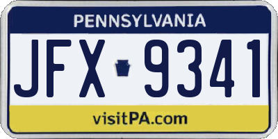 PA license plate JFX9341