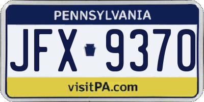 PA license plate JFX9370