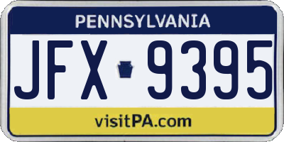 PA license plate JFX9395