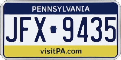 PA license plate JFX9435