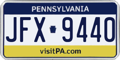 PA license plate JFX9440