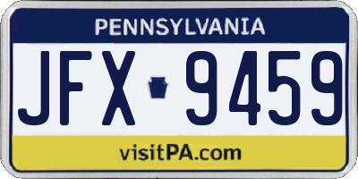 PA license plate JFX9459