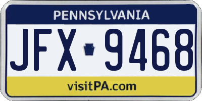 PA license plate JFX9468