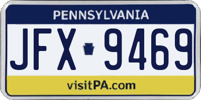 PA license plate JFX9469