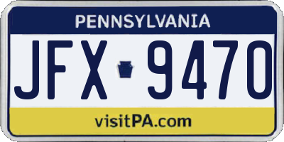 PA license plate JFX9470