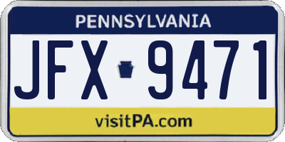 PA license plate JFX9471