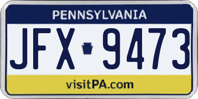 PA license plate JFX9473
