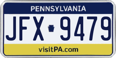 PA license plate JFX9479