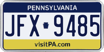 PA license plate JFX9485