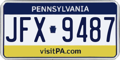 PA license plate JFX9487