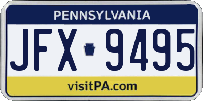 PA license plate JFX9495