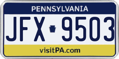 PA license plate JFX9503