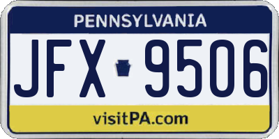 PA license plate JFX9506