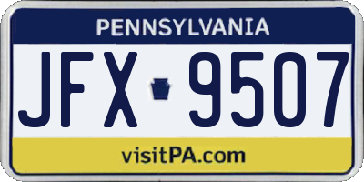 PA license plate JFX9507