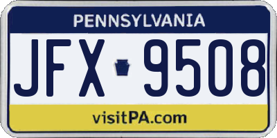 PA license plate JFX9508