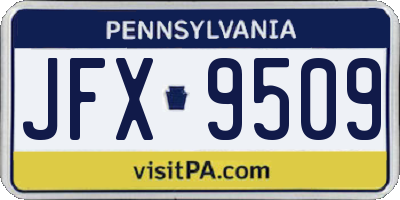PA license plate JFX9509