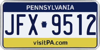 PA license plate JFX9512