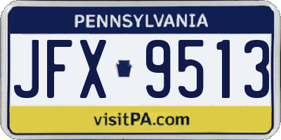 PA license plate JFX9513