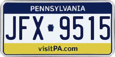 PA license plate JFX9515