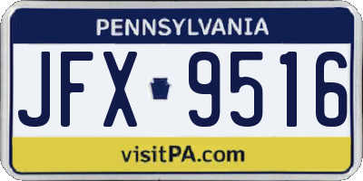 PA license plate JFX9516